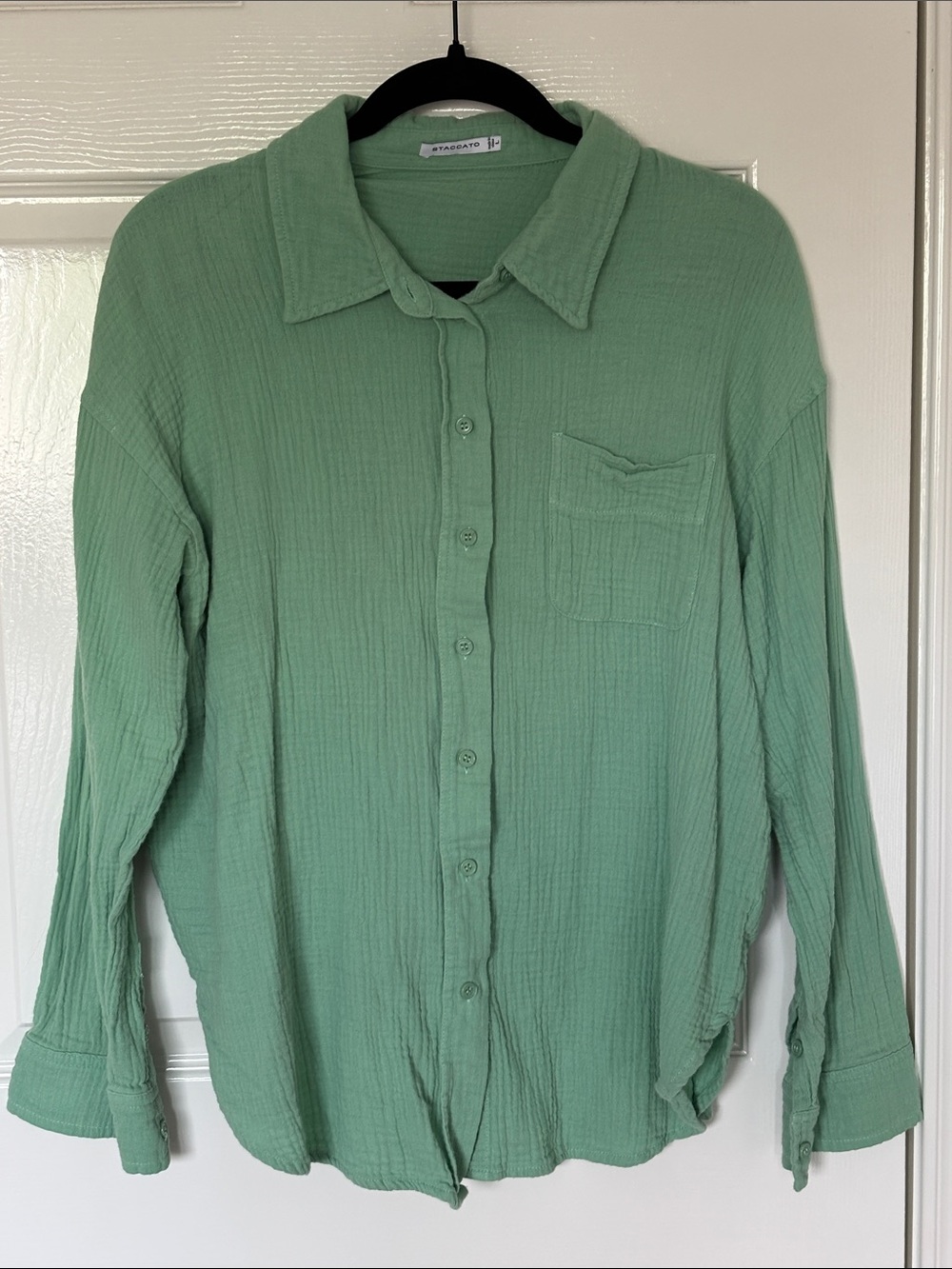 Staccato Light Green Button-Up Long Sleeve Shirt